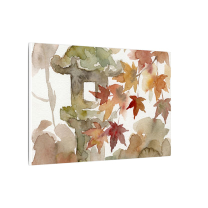 Stone Lantern Watercolor Canvas Art | Earthy Japandi Art