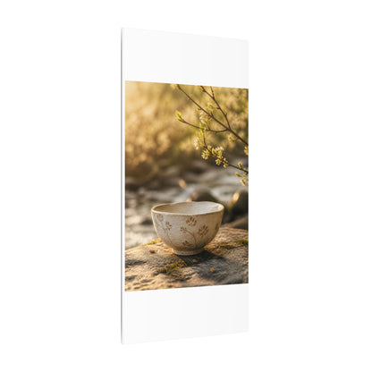 Neutral Ceramic Bowl Canvas Art - Japanese Pattern Japandi