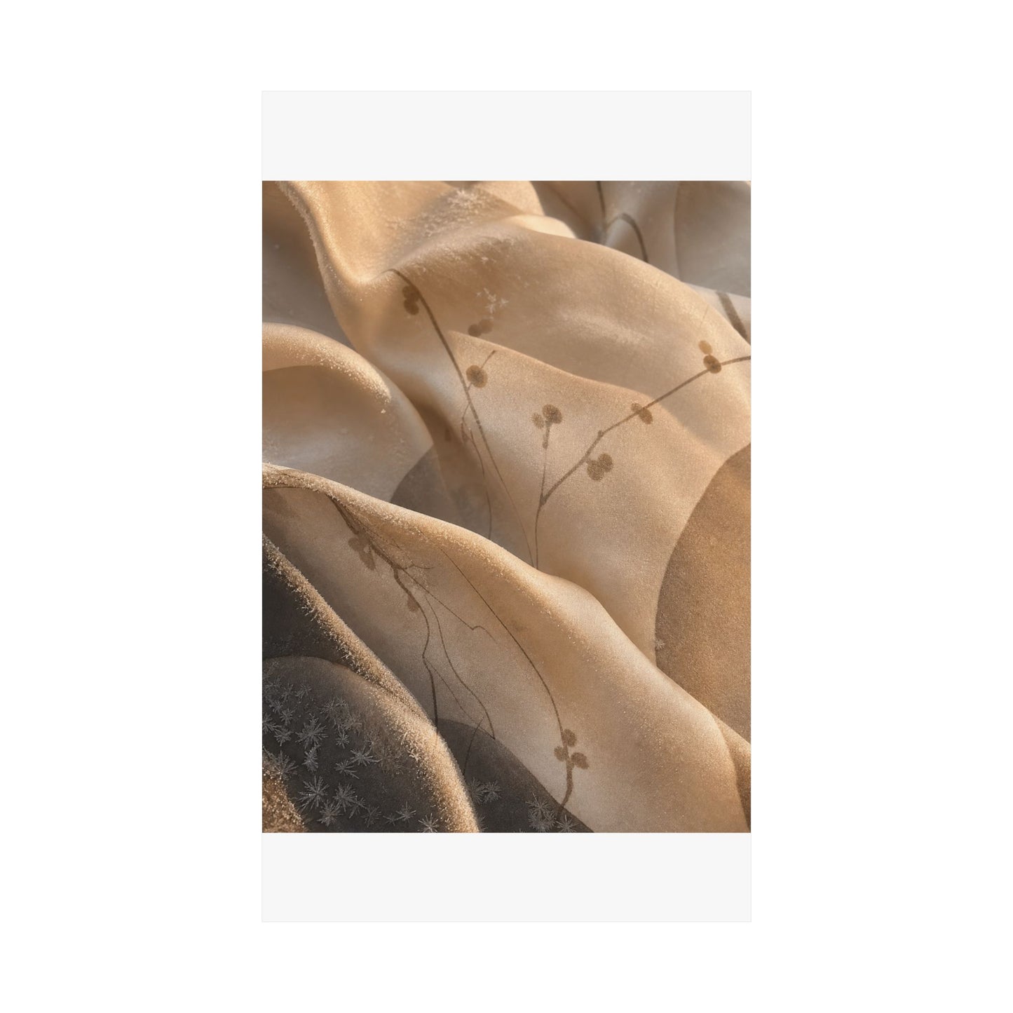 Silk Drape Winter Wall Art Print | Japandi Cozy Design