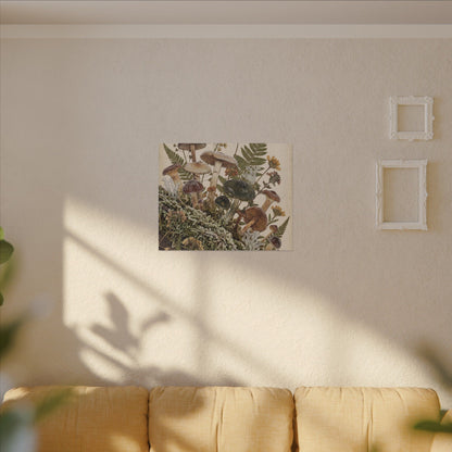 Winter Wild Mushrooms Herbarium Canvas Art | Enchanting Decor