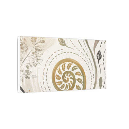 Japandi Fern Unfurling in Golden Hour | Japanese Pattern Canvas Art