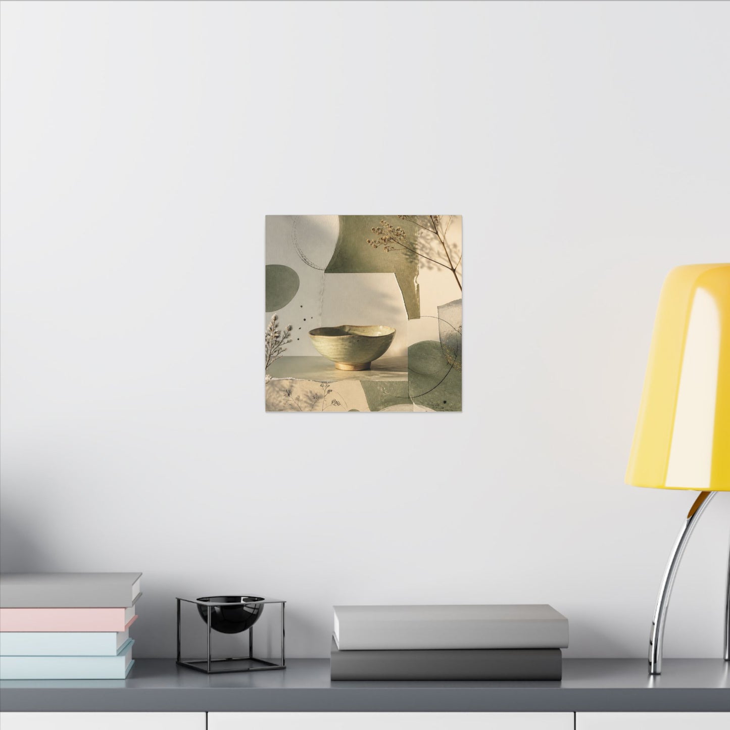 Warm Ceramic Bowl Canvas Art - Minimal Line Japandi