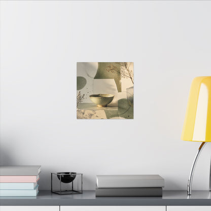 Warm Ceramic Bowl Canvas Art - Minimal Line Japandi