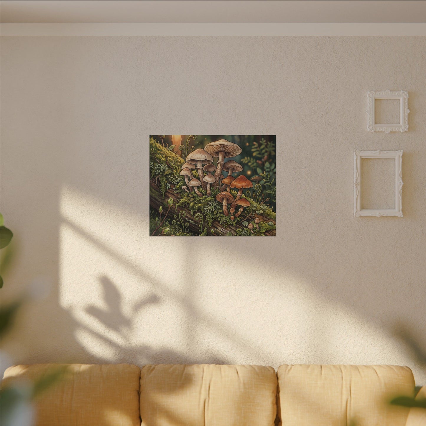 Spring Wild Mushrooms Herbarium Canvas Art | Rustic Decor