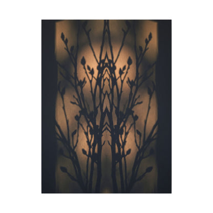 Dark Japandi Shadow Play in Golden Hour | Shadow Zen Canvas Art