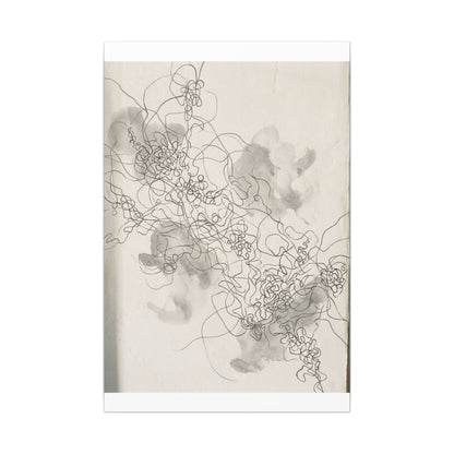 Summer Shadow Play Minimal Line Canvas Art | Earthy Decor