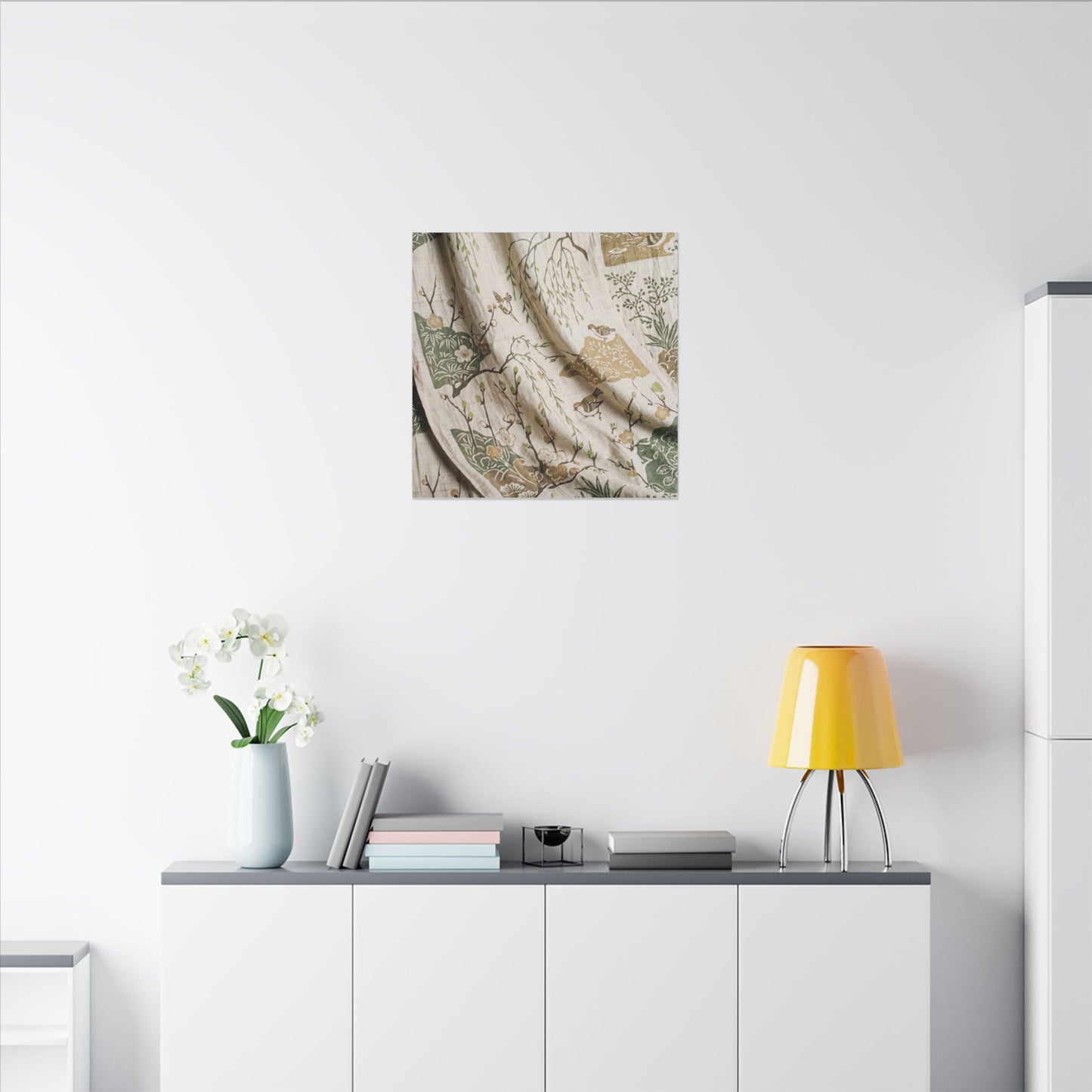Silk Drape Canvas Art | Spring Japandi Japanese Pattern Art
