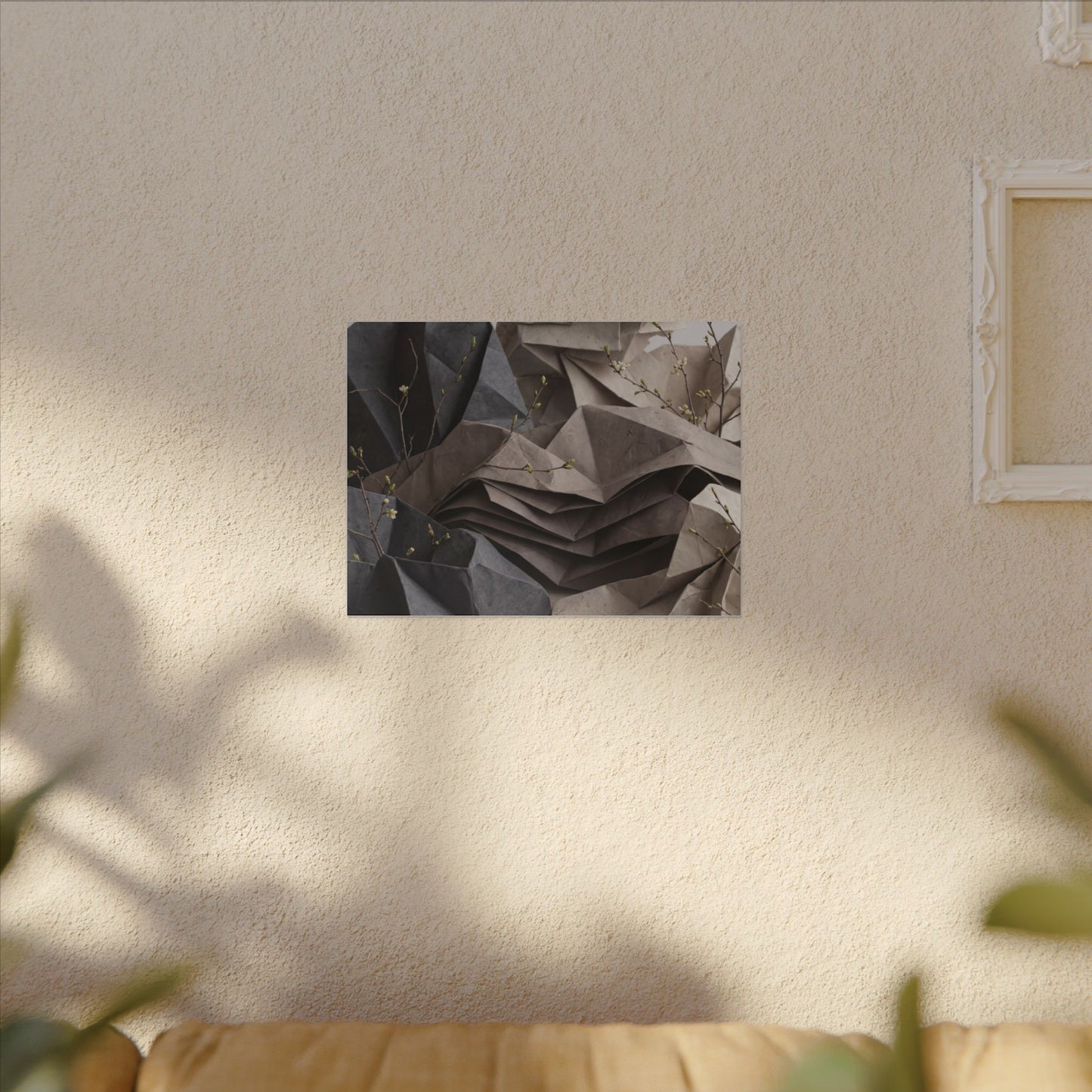 Neutral Paper Fold Canvas Art - Texture Japandi