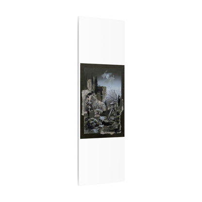 Winter Moonlit Garden Dark Texture Canvas Art | Moody Decor