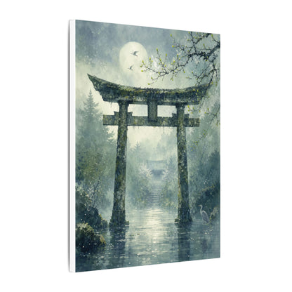 Earthy Torii Gate Canvas Art - Watercolor Japandi