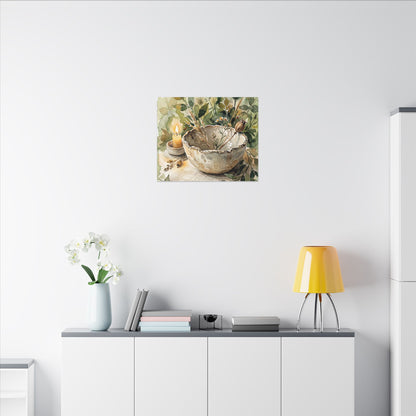 Ceramic Bowl Summer Canvas Art | Japandi Elegant Design
