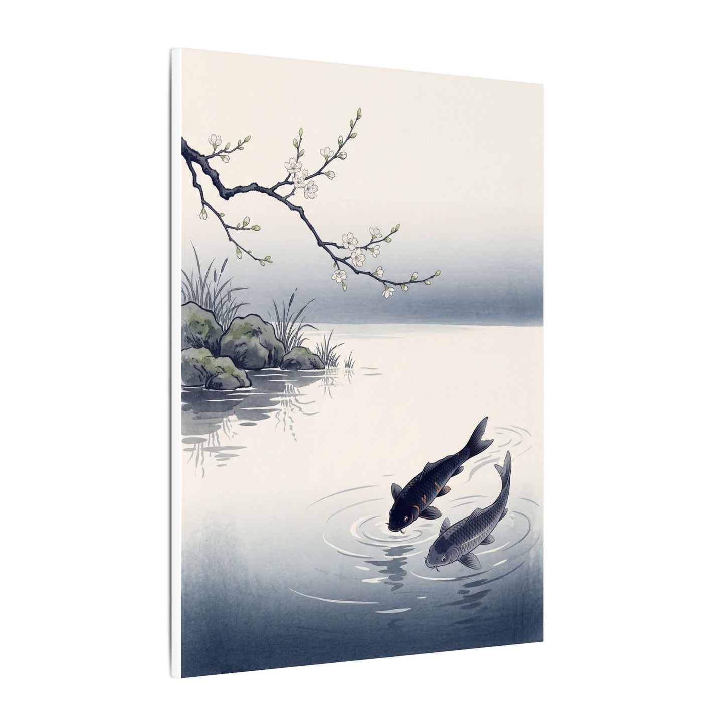 Ma Koi Pond Canvas Art - Zen Ukiyo E Inspired