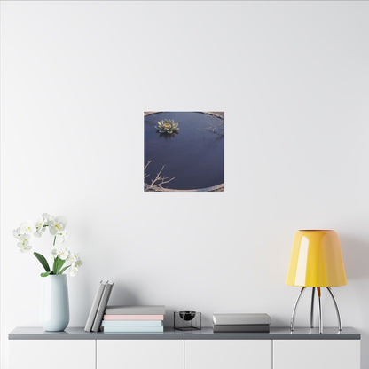 Lotus Flower Canvas Art | Winter Zen Karesansui Art