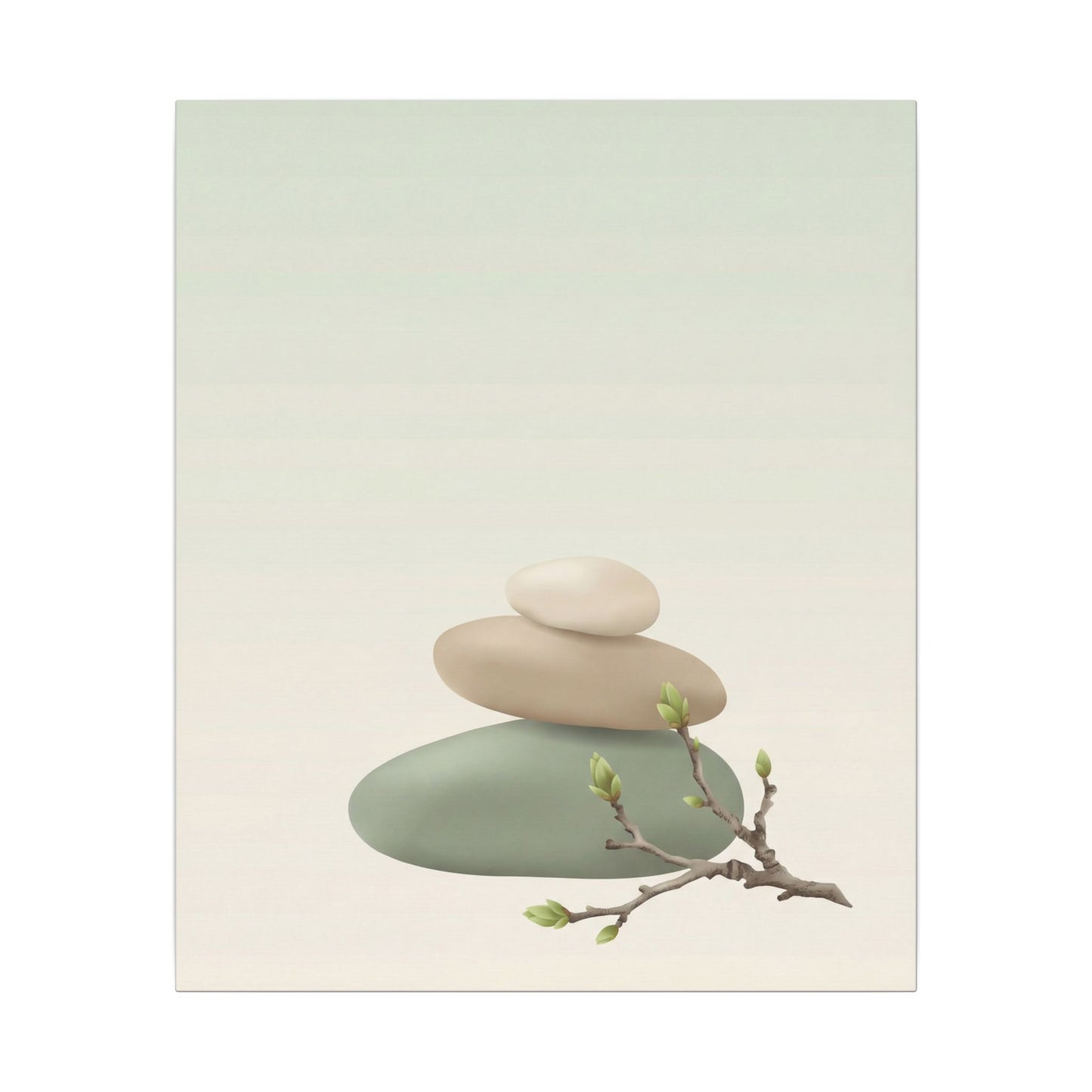 Dawn River Stones Canvas Art - Japandi Fukinsei