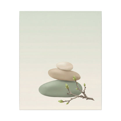 Dawn River Stones Canvas Art - Japandi Fukinsei