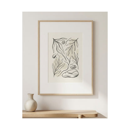 Japandi Charcoal Wall Art Print