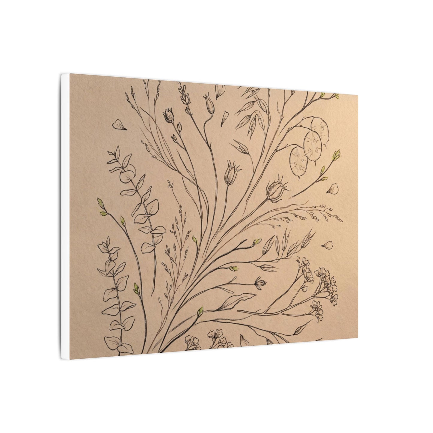 Dried Flowers Canvas Art | Spring Japandi Minimal Line Art