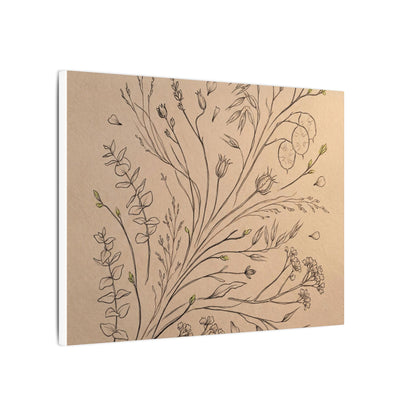 Dried Flowers Canvas Art | Spring Japandi Minimal Line Art