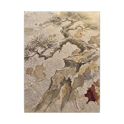 Pine Tree Canvas Art | Winter Japandi Japanese Pattern Art