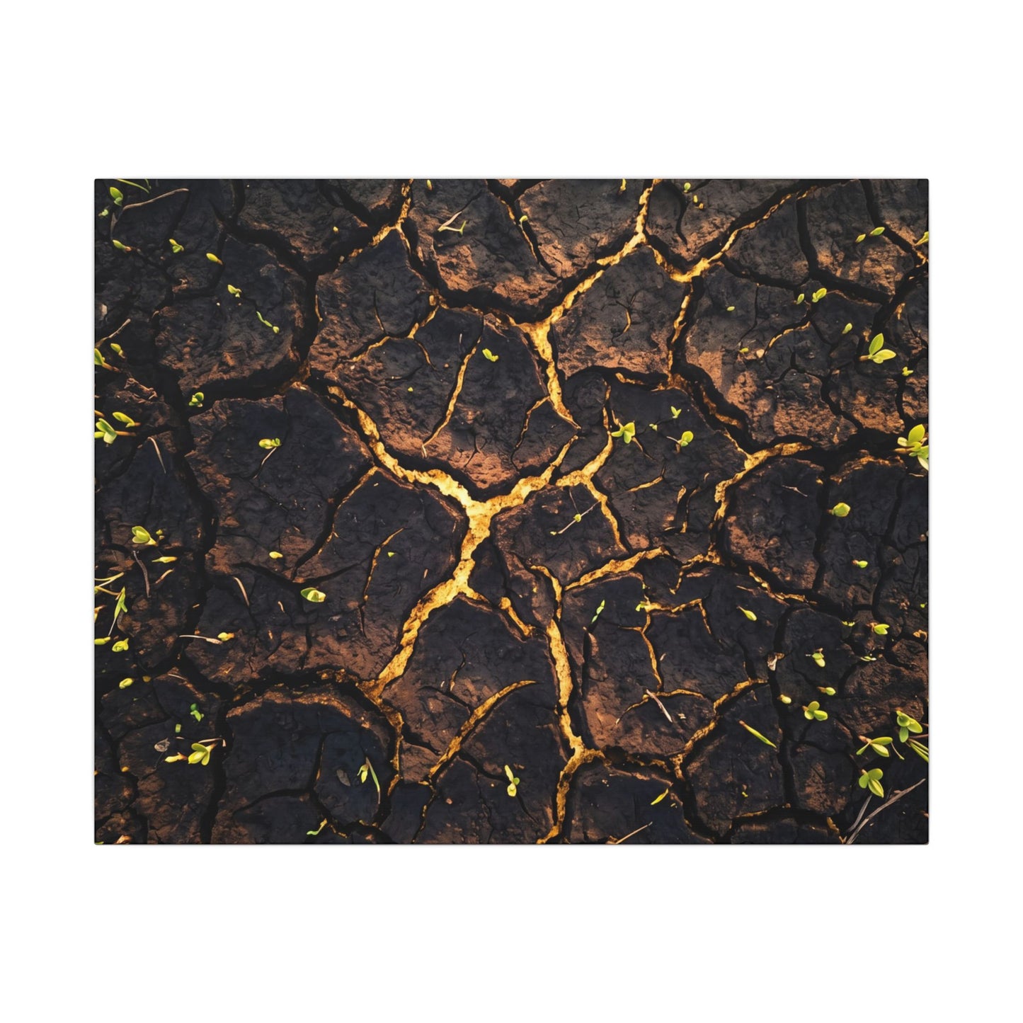 Cracked Earth Moody Minimal Canvas Art | Sophisticated Dark Japandi Art