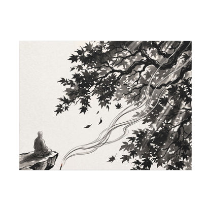 Serene Incense Smoke Canvas Art - Ukiyo E Inspired Zen