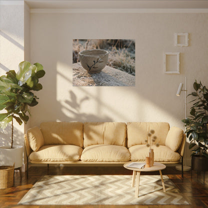Golden Hour Ceramic Bowl Canvas Art - Japandi Ma