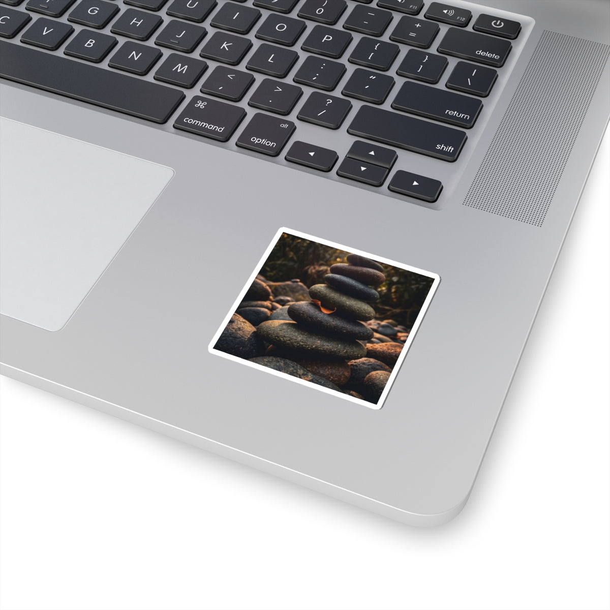 River Stones Moody Minimal Sticker | Luxurious Dark Japandi Art