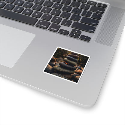 River Stones Moody Minimal Sticker | Luxurious Dark Japandi Art