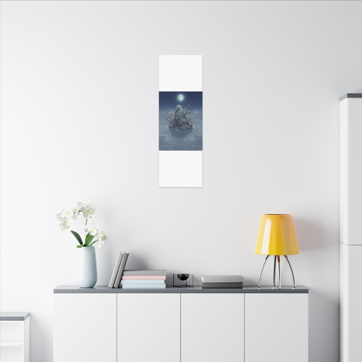 Spring Rock Garden Ukiyo E Inspired Canvas Art | Tranquil Decor