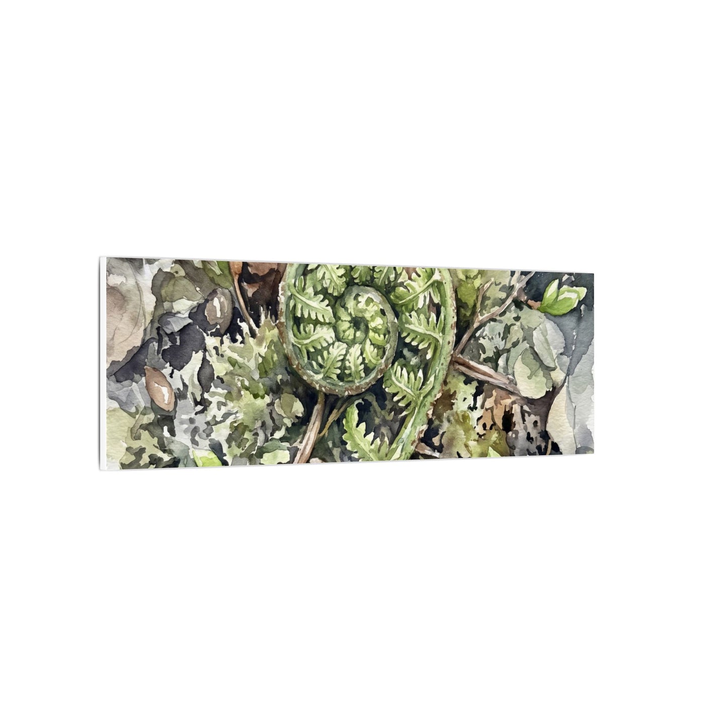 Fern Unfurling Spring Canvas Art | Japandi Neutral Design