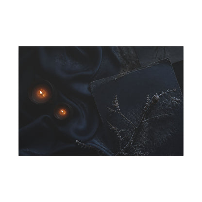 Candlelight Silk Drape Canvas Art - Dark Japandi Kanso