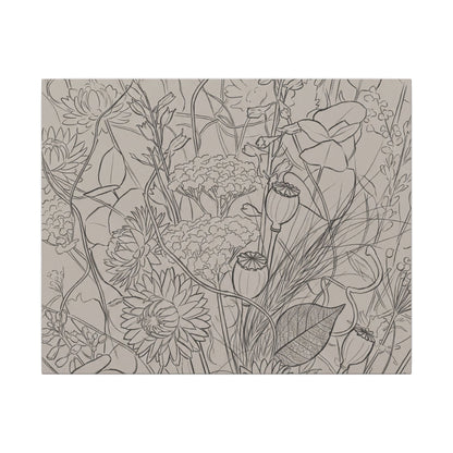 Summer Dried Flowers Minimal Line Canvas Art | Elegant Decor