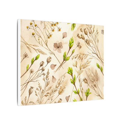 Spring Dried Flowers Watercolor Canvas Art | Earthy Decor