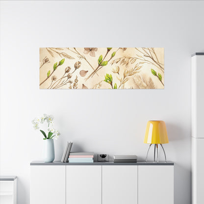 Spring Dried Flowers Watercolor Canvas Art | Earthy Decor