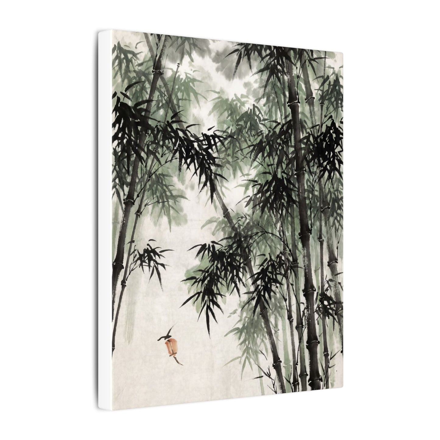 Zen Bamboo Grove in Overcast | Sumi E Canvas Art