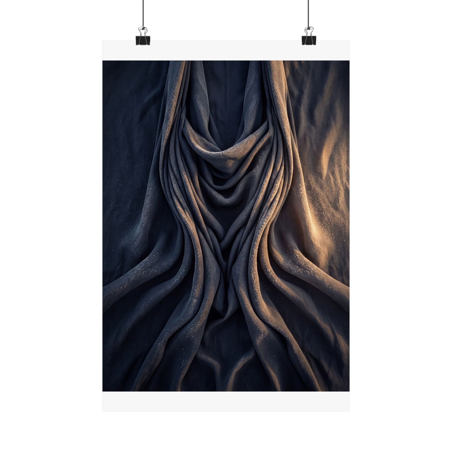 Silk Drape Shadow Zen Wall Art Print | Sophisticated Dark Japandi Art Art Print