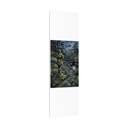 Japandi Stone Lantern in Moonlight | Texture Canvas Art