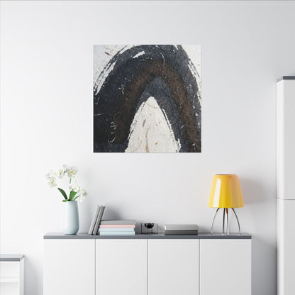 Moody Ink Brushstroke Canvas Art - Moody Minimal Dark Japandi