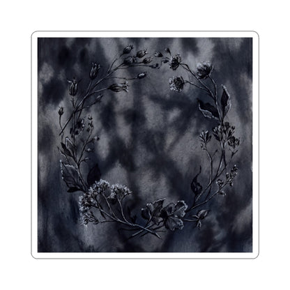 Winter Dried Flowers Shadow Zen Sticker | Moody Decor Art Print
