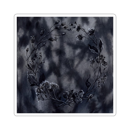 Winter Dried Flowers Shadow Zen Sticker | Moody Decor Art Print