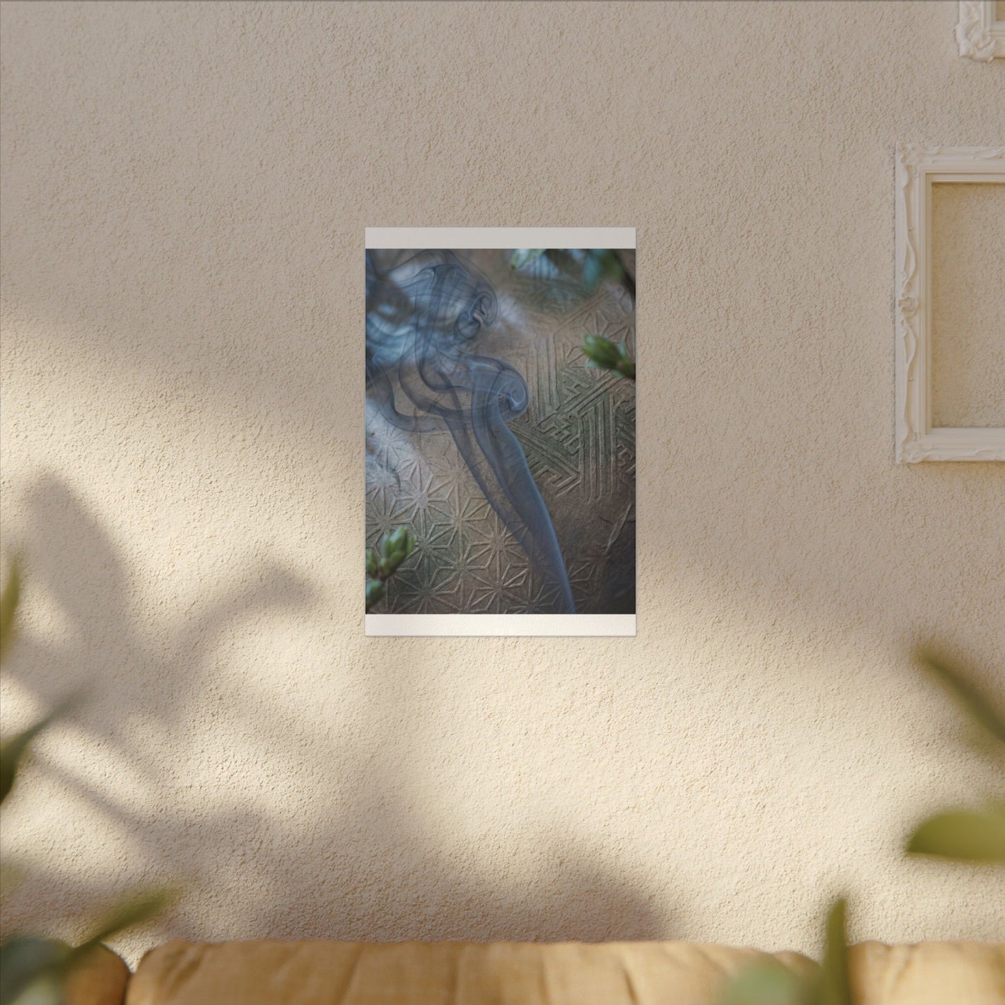 Spring Incense Smoke Japanese Pattern Canvas Art | Neutral Decor