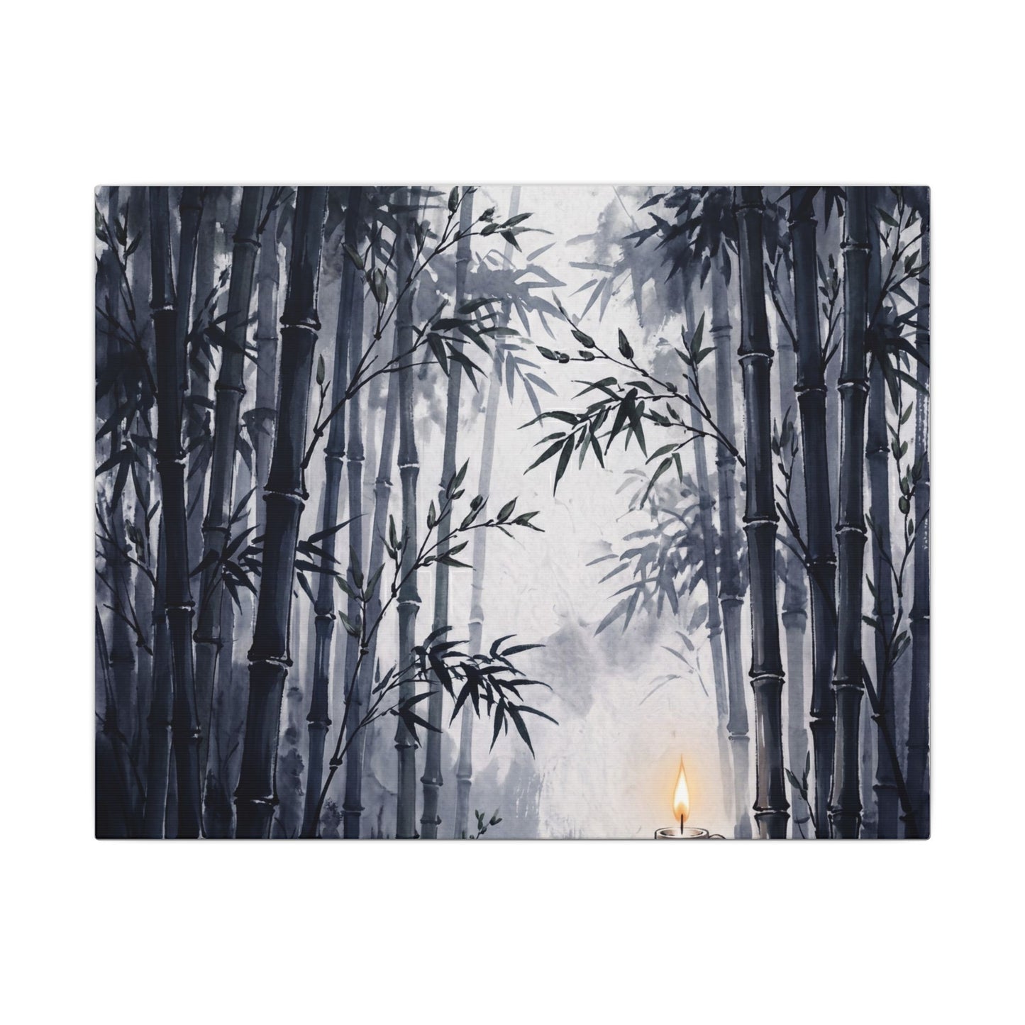 Tranquil Bamboo Grove Canvas Art - Sumi E Zen Art Print