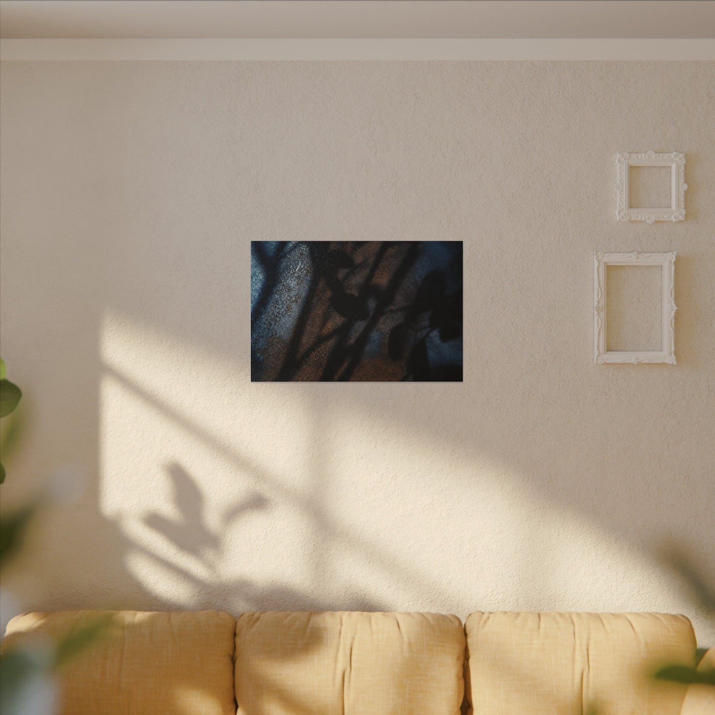 Moonlight Shadow Play Canvas Art - Dark Japandi Ma