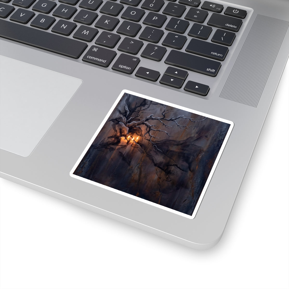 Dark Japandi Rust Patina in Candlelight | Charcoal Ink Sticker Art Print