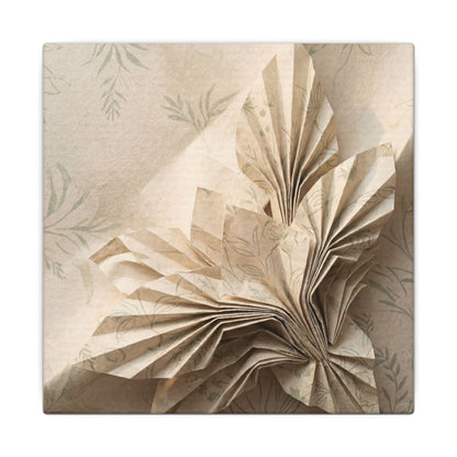 Paper Fold Summer Canvas Art | Japandi Neutral Design