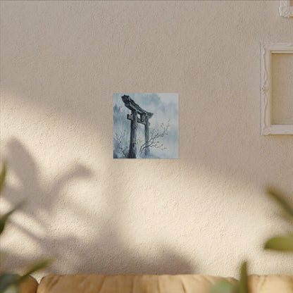 Torii Gate Canvas Art | Spring Zen Sumi E Art