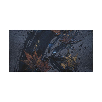 Sophisticated Ink Brushstroke Canvas Art - Dark Texture Dark Japandi