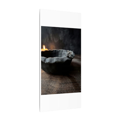 Ceramic Bowl Canvas Art | Winter Dark Japandi Shadow Zen Art