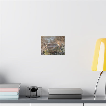 Golden Hour Ceramic Bowl Canvas Art - Japandi Shibui