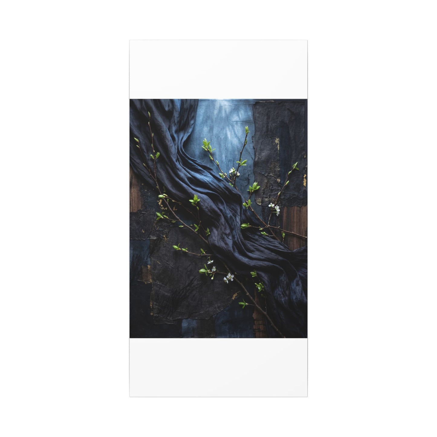 Spring Silk Drape Dark Texture Canvas Art | Atmospheric Decor